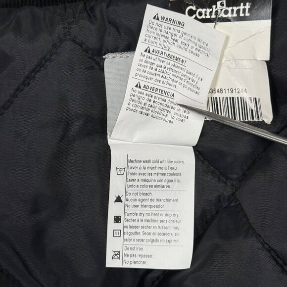 Carhartt Jacket Wyodak Baghouse Project Black Quilted Nylon Lining Size 3XL NWT - Picture 12 of 13